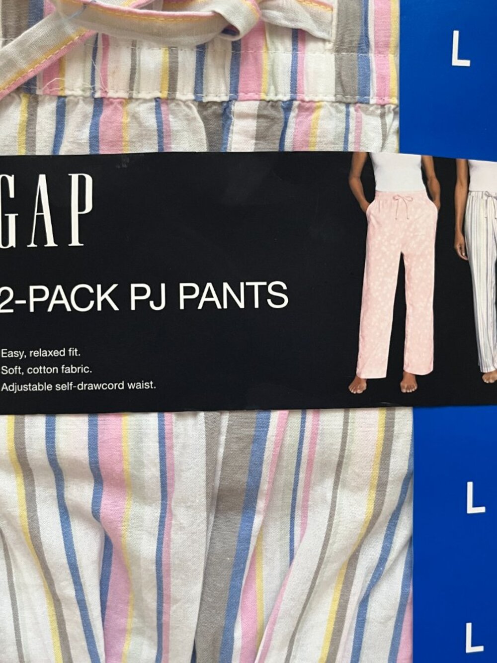 Gap Cotton Lounge Pajama Pants 2-Pack floral stripes pastel - Picture 7 of 12